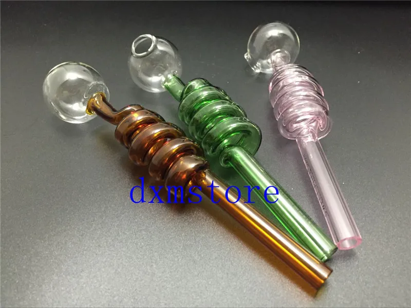 High quality glass pipes Curved Glass Oil Burners Pipes with Different Colored Balancer Water Pipe smoking pipes