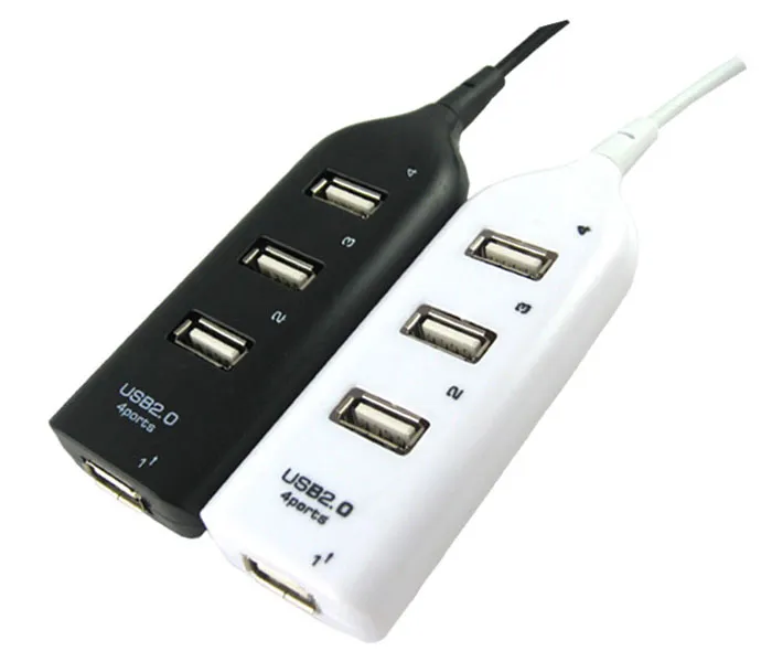 2016 new High Speed 4 Port Mini USB 2.0 Hub For Laptop PC Black White #3154