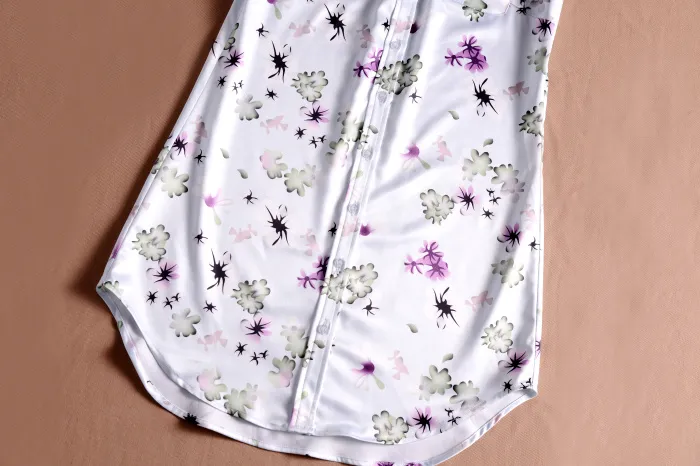 O vestido assimétrico das mulheres florais da cópia da flor transforma os vestidos 111577