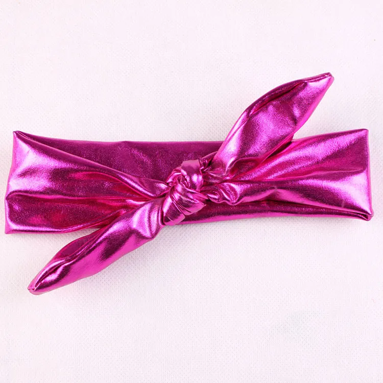 NOUVEAU enfant bronzant Turban Twist Bandeau Head Wrap Twisted Knot Baby Metallic Bunny Ears arc bandeau élastique Vintage FD6538