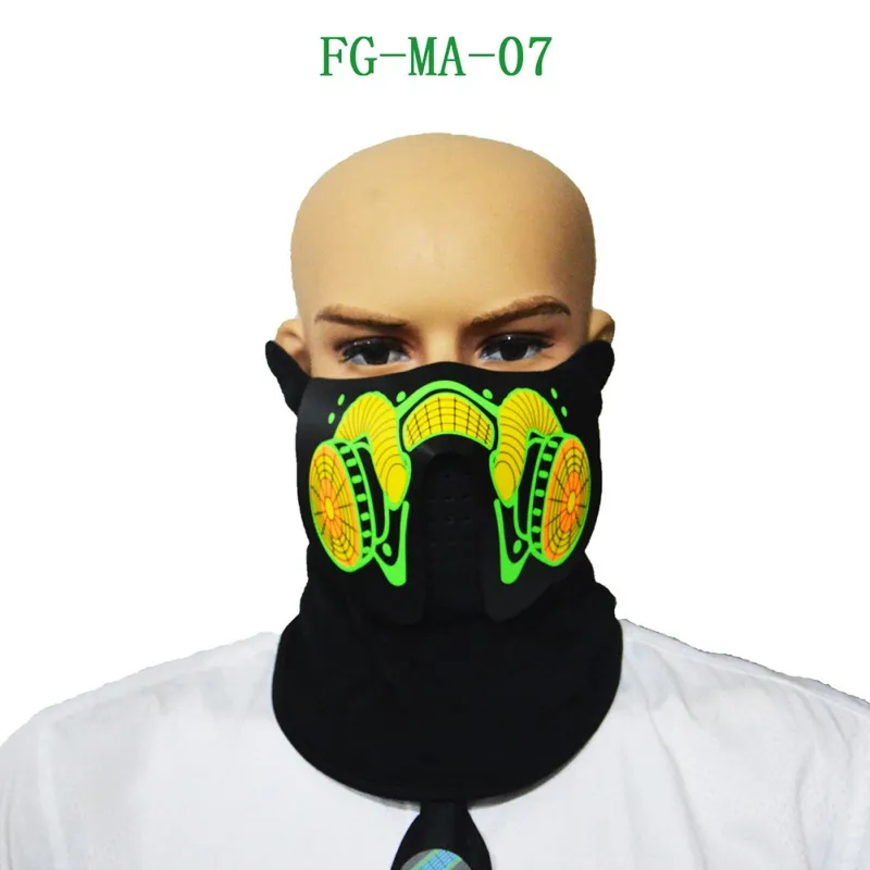 Partihandel- Intressant LED-röstkontroll stora terrormasker cykling ridning utomhus mask kallhjälmhjälm eldfestival fest glödande masker