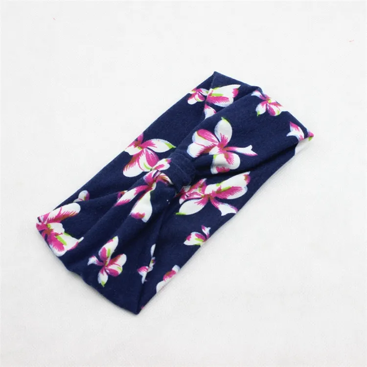 Bebê miúdos criança Algodão Floral Bandanas Plano Knot Headbands Headwrap planta flor FD6559 Turban Tie Knot cabeça envoltório faixa de cabelo