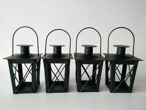White/Black Metal Candle Holders Iron lantern wedding centerpieces moroccan