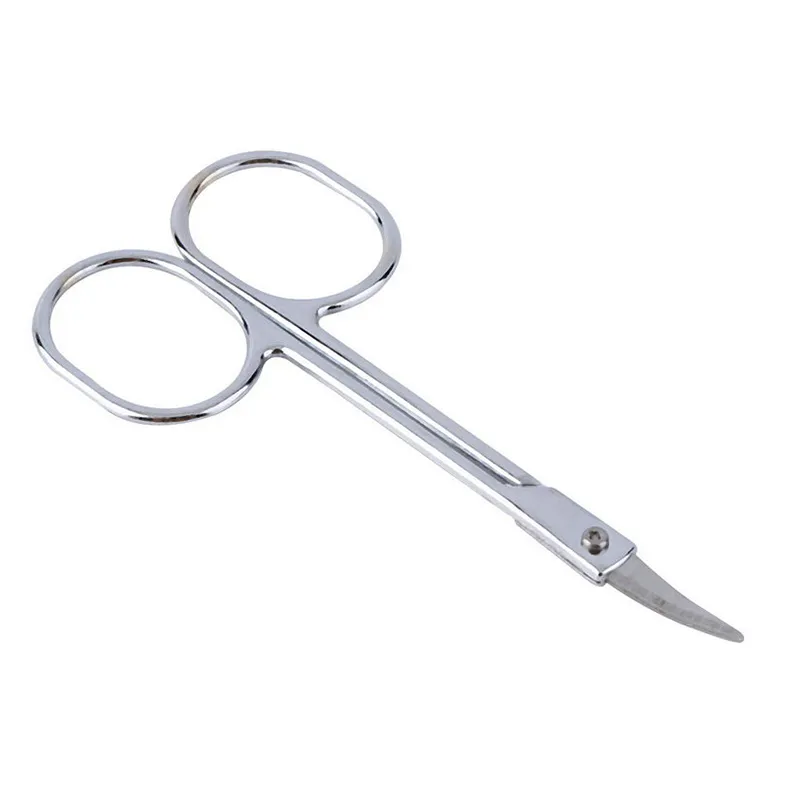 Wholesale-Stainless Steel Nail Tools Curved Blades Scissors Mini size Tool For Eyebrow Dead Skin Pusher Nail Art Accessories MXS8102