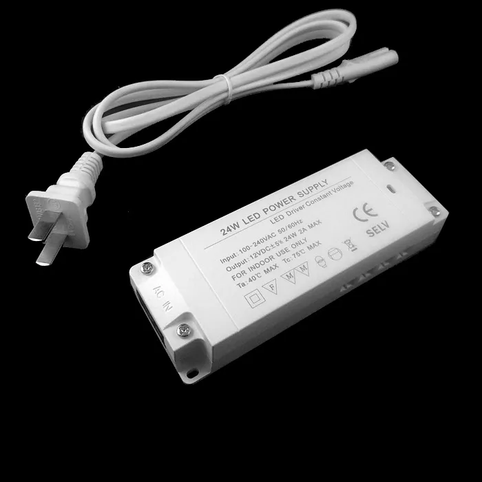 Ultrathin 24W LED power Supply Adapters 100240V AC to 12V DC 2A For Under Cabinet Puck Light1456220