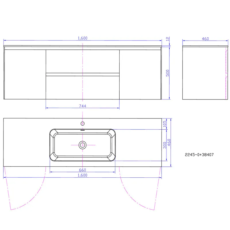 1200 mm Mobili da bagno Vanity Stradio Vanity Strump Surface Blum Cassetto Blum Cloakroom Wall Armadiet Storage 2228