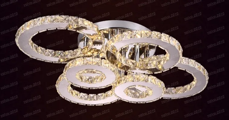 Nieuwe Ecopower Luxe LED Ring Crystal Plafondverlichting Kroonluchters Woondecoratie Verlichting Lamp Design