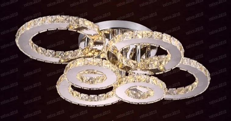 New Ecopower Luxury LED Ring Crystal Ceiling Lights Chandeliers Home Decoration Lighting Lamp Design