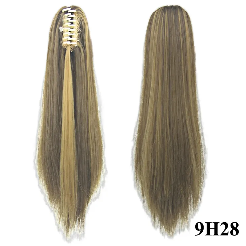 ZF Top Quality Claw Clip Ponytails 55 CM 130g Hair Piece Synthetic Long Straight Hair Extensions Women Fashion4528272