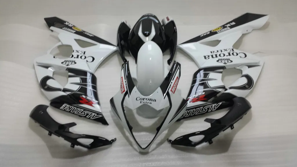 طقم قوالب حقن العفن لعام 2005 2006 سوزوكي GSXR1000 GSX R1000 K5 05 06 GSXR 1000 طقم كورونا أبيض أسود + 7 هدايا MG88