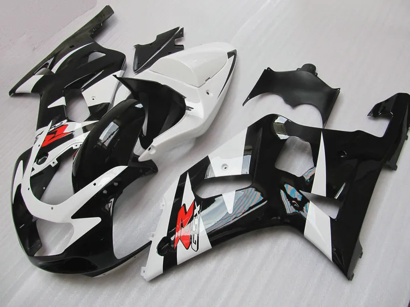 Suzuki GSXR için Siyah Beyaz Gövde Kiti 600 750 Fairings K1 2001 2002 2003 GSXR600 GSXR750 01 02 03 Kaplama Kitleri