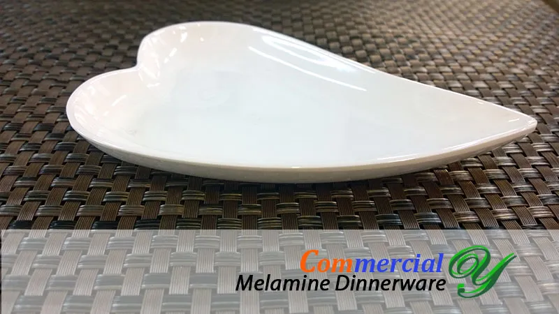 Melamine dinner plates dishes outdoor picnic dinnerware wedding buffet serving tray 7''white heart shaped sushi salad dessert plastic plates