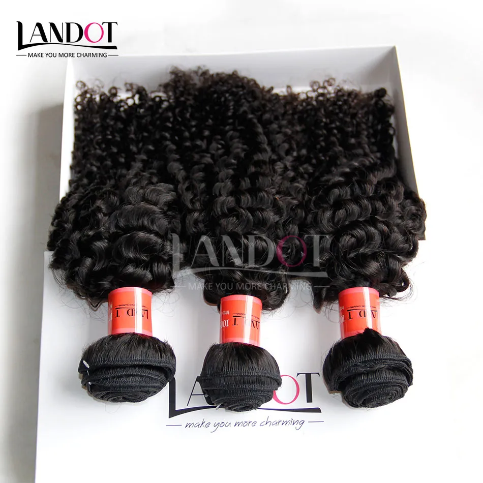 6st 8-30INCH BRAZILIAN KINKY Curly Virgin Hair Grade 7A Obehandlat Djup Curl Human Hair Weave Buntar Naturliga färgförlängningar färgbar