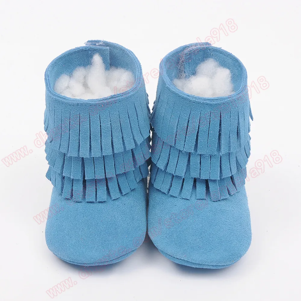 Multy Cor mocassins Bebê sola macia 100% genuíno couro primeiro walker sapatos de bebê recém-nascido sapatos Borlas maccasions boot / bootie A076