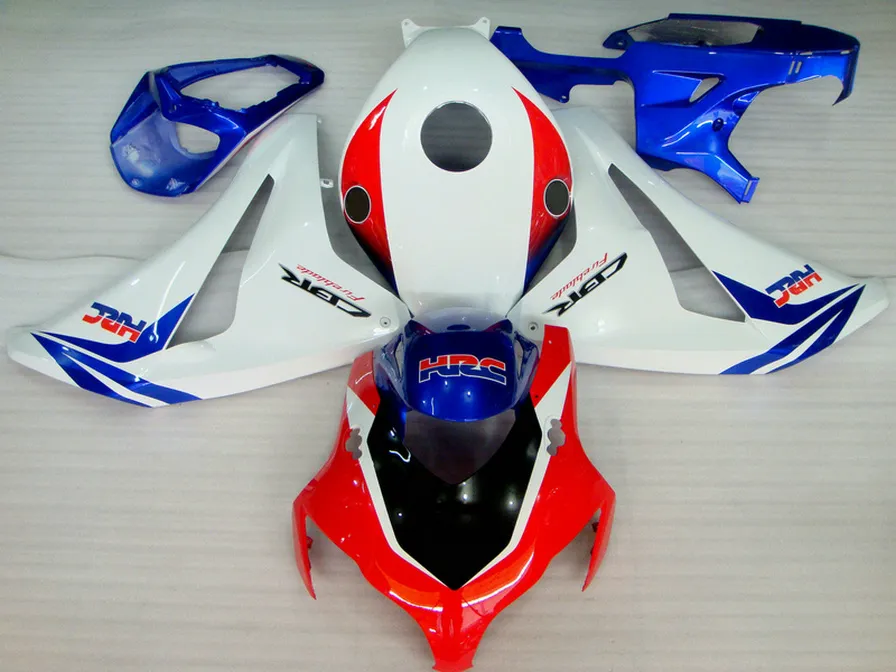 طقم صب حقن البلاستيك لهوندا CBR1000RR 2008-2011 CBR 1000RR fairings أحمر أبيض أزرق هيكل السيارة 08 09 10 11 # U11