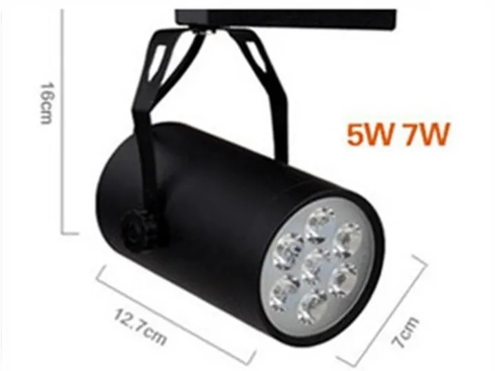 Ny ankomst LED-spårbelysning 5W / 7W Svart Vit Skal LED-projektionstaklampa LED-strålkastare vägglampa 20st / parti
