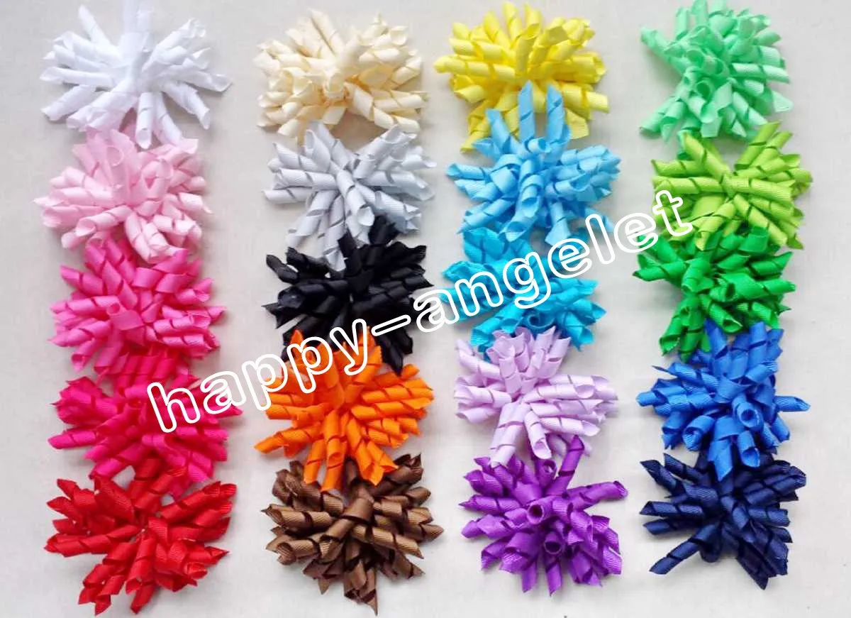 Krullend lint van kinderen Haarbogen Clips Bloemen Corker Barrettes Korker Haar Bobbels Gymboree Stijl Haaraccessoires Kinderen 10 Stks PD007