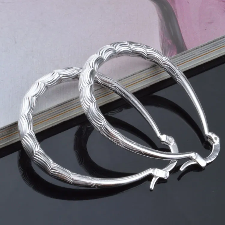 2015 new design 925 sterling silver hoop earrings fashion classic jewelry for girls 