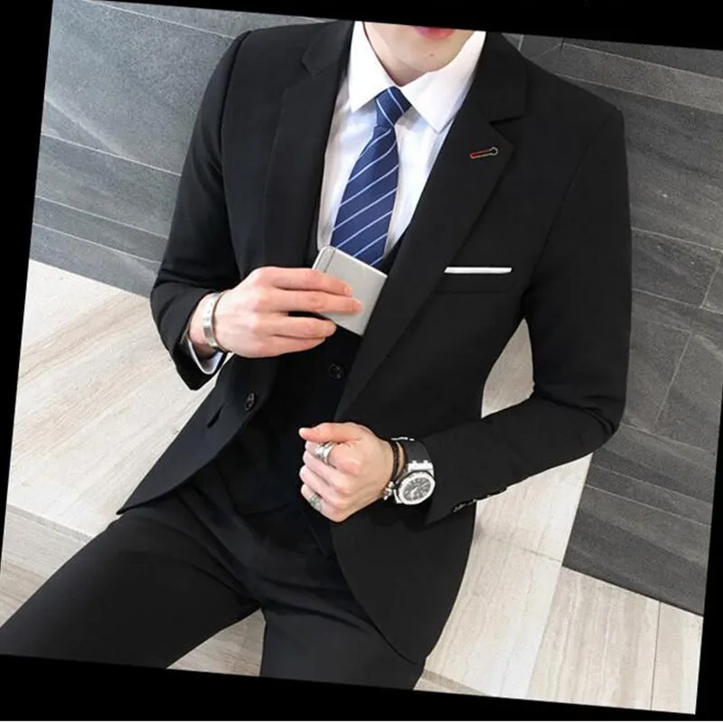 New Arrival: Slim Fit Black Suit With 3 Coat Pant Designs For Mens Mens ...