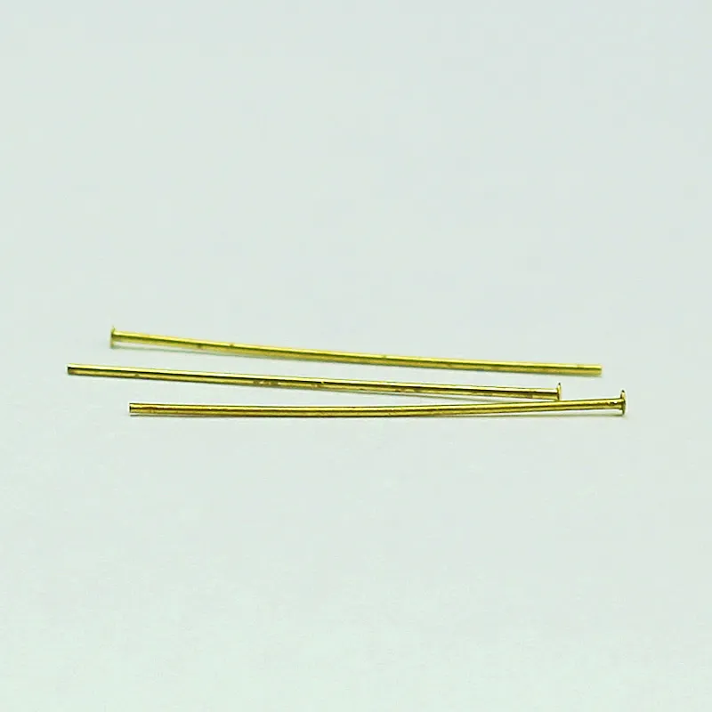 Gold Plated Brass Head Pin For Jewelry Making Flat Head Straight Pins