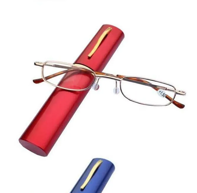 2016 мини дизайн для чтения очки мужчины женщины складные маленькие очки рамка черные металлические очки с ручкой коробка гафас