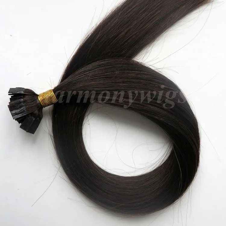 미리 보세 된 인간의 머리카락 확장 머리 끝 머리 50g 50Strands 18 20 22 24inch # 2 / Darkest Brown 브라질 인도 머리 제품