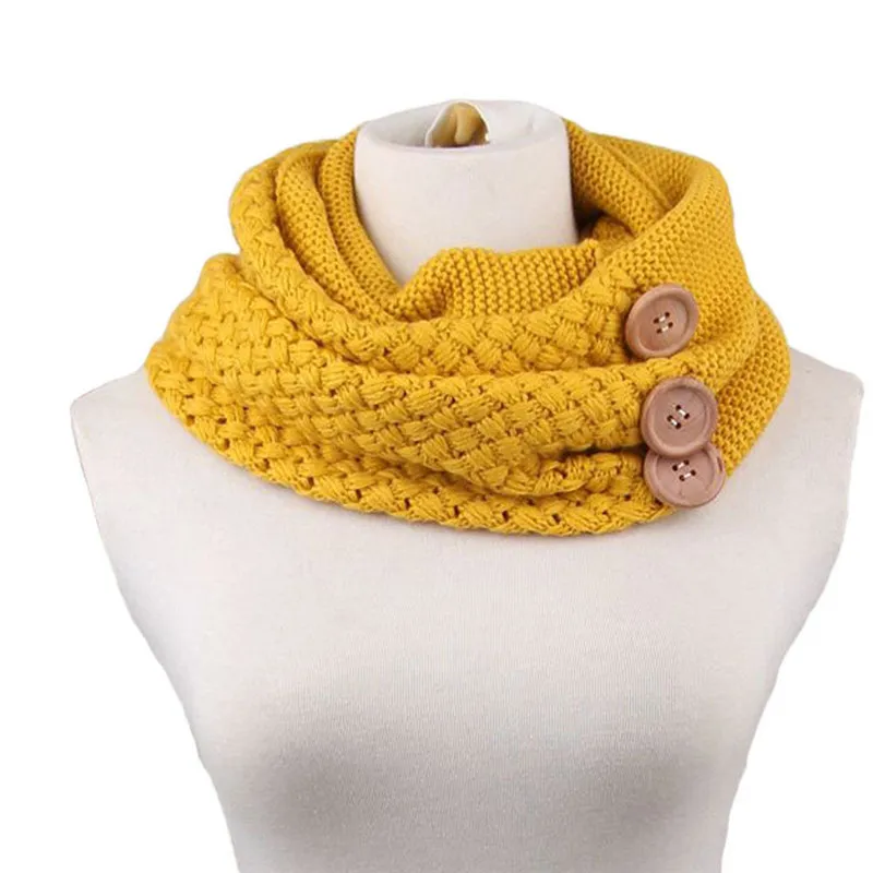 Winter vrouwen stal knop meisje dikke gebreide sjaal wol blend foulard cachecol vrouwelijke sjaals sjaals tippet cachecol feminino to322