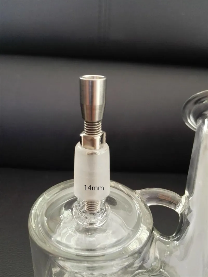 14.4mm ang18.8mm Titanium Nail fumare pipa in metallo click n vape pipe ad acqua Incense Globe Dab Oil Rig