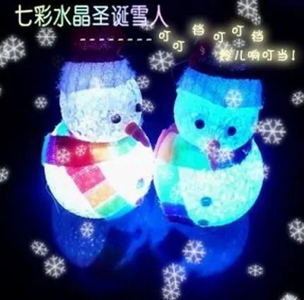 LED flash Snowman + cap scarf Christmas Decorations pendants Christmas Tree Ornament bar party celebration props cartoon kids toy dolls gift