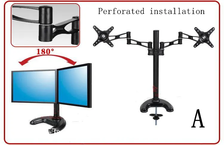 Dual-Monitor-Ständer, Desktop-Computer-Monitor, Desktop-Ständer, Halterung, 14–27 Zoll LCD-Monitor-Ständer, drehbar, verstellbare Monitorhalterung