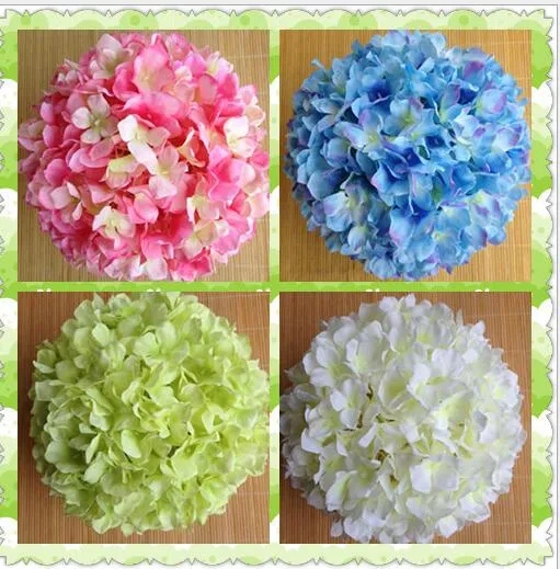 11 inch artificial hydrangea flower ball pincushion wedding ball kissing ball wedding supermarket deoration hangings ball FB009