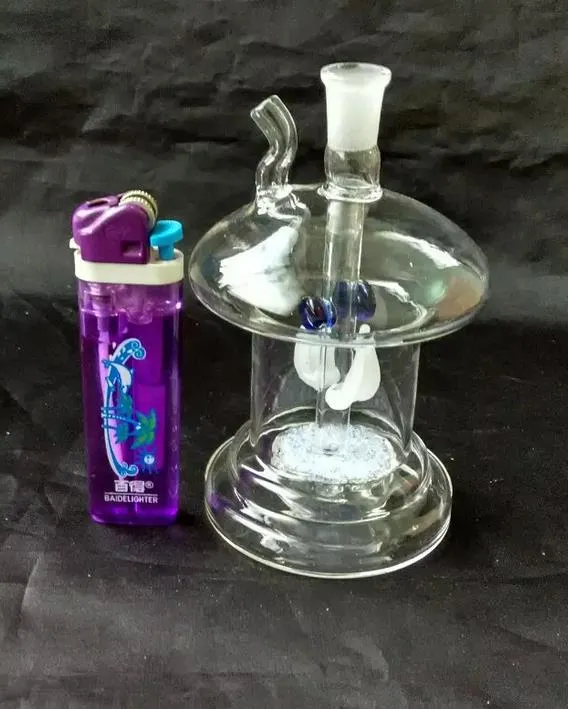 Frete grátis por atacado ----- 2016 novo cogumelo Hookah forma de vidro / vidro bong, cor de entrega aleatória, dando conjunto completo de acessórios, local