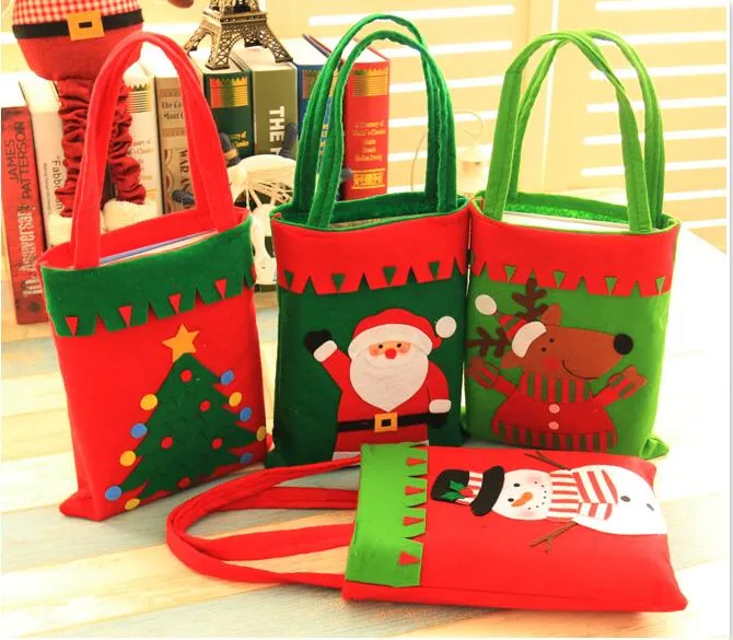 Sacchetti regalo vigilia di Natale decorazioni dell'albero di Natale Borse Candy Borse Ornamenti di Natale bambini