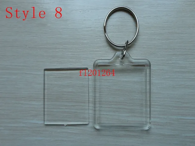 livraison gratuite plus récent bricolage acrylique vide Photo porte-clés en forme clair porte-clés insérer Photo porte-clés en plastique