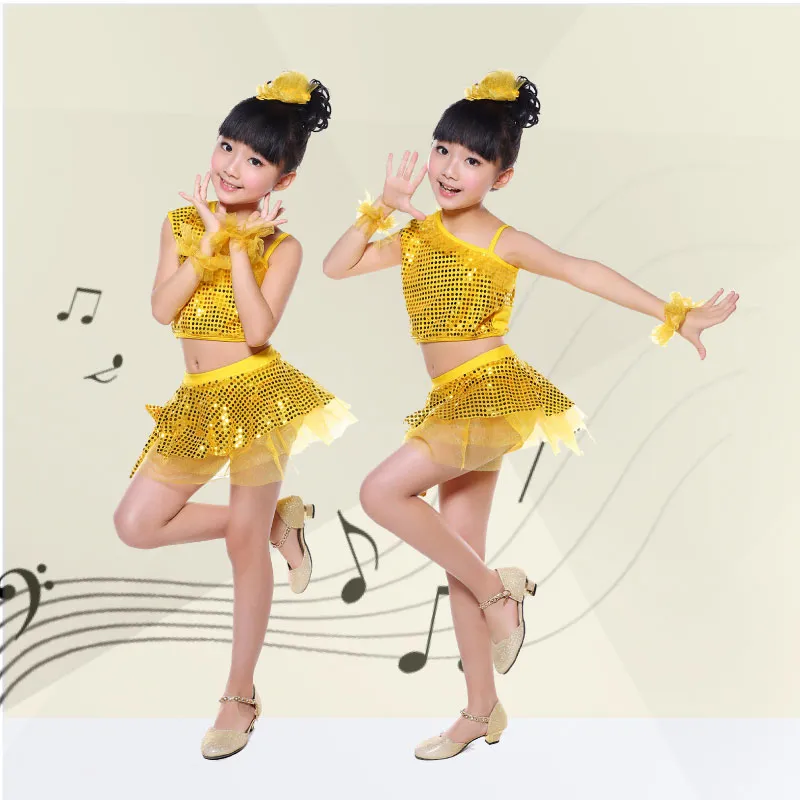 Kindergarten children's dance clothing modern dance Latin dance costumes sequined veil girls summer show