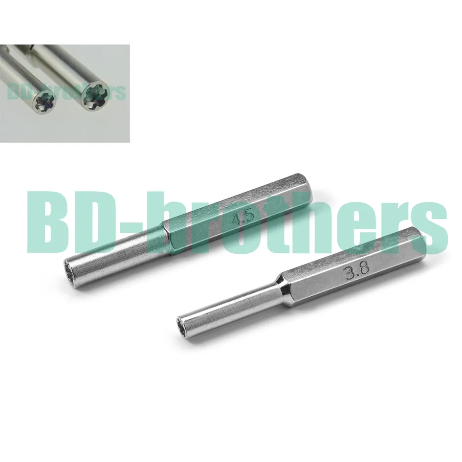 3.8 4.5 mm Security Screwdriver Bit and Black 6.5mm Magnetic Extension Handle for Game Console 