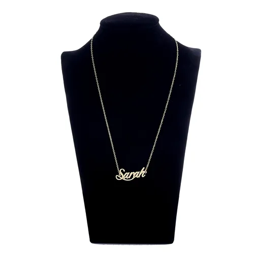 Custom name necklace Women Personalized Nameplate Necklace " Sarah " Stainless Steel Gold and Silver Customized Jewelry Necklace ,NL-2392