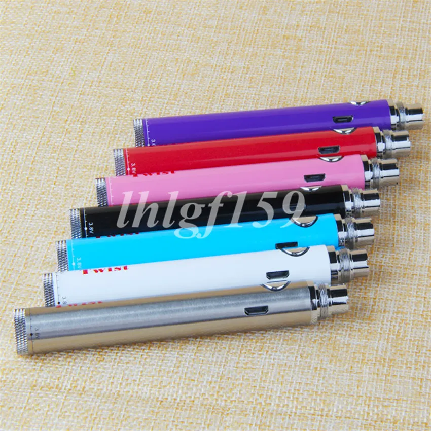 evod ツイスト eGo ecig vape バッテリー Mirco USB パススルー可変電圧バッテリー