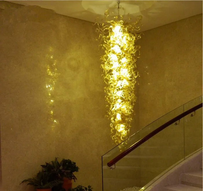 Lampes 100% soufflé à la bouche Borosilicate Murano Pendentif-Éclairage Art Jolie Villa Escalier Verre Pendentif Lustres Lumière
