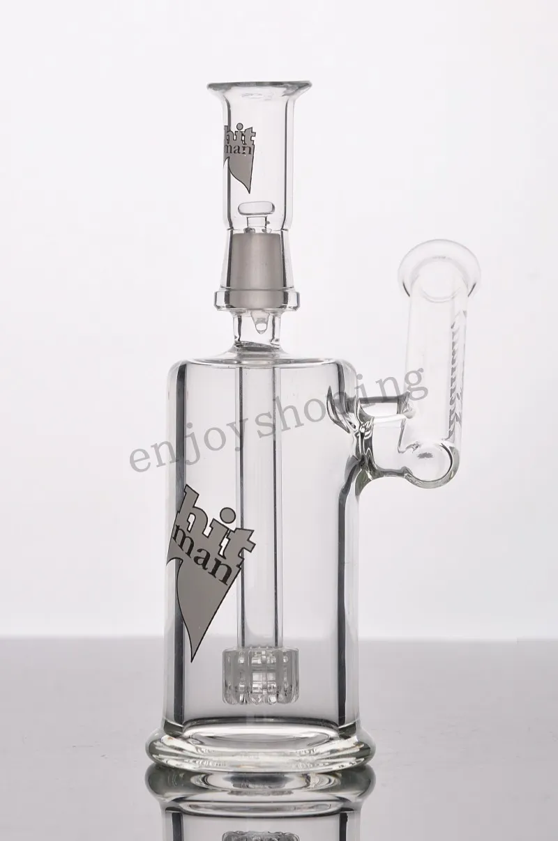 Nyaste Hitman Mini Glas Bongs Rökning Pipe Dab Rigs Vattenrör Bong med 14,4 mm led