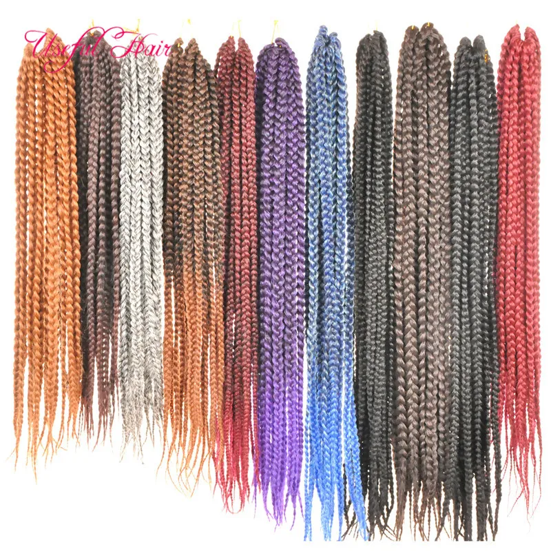 one head 3s box braids twist synthetic braiding hair crochet braids hair extensions jante collection Medium Auburn Hair Braids