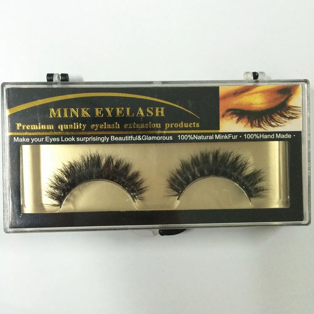 Wholesale-1 Pair of Handmade Real Luxurious Natural Horse Hair Thick Soft Eye Lashes Long Cross False Eyelashes