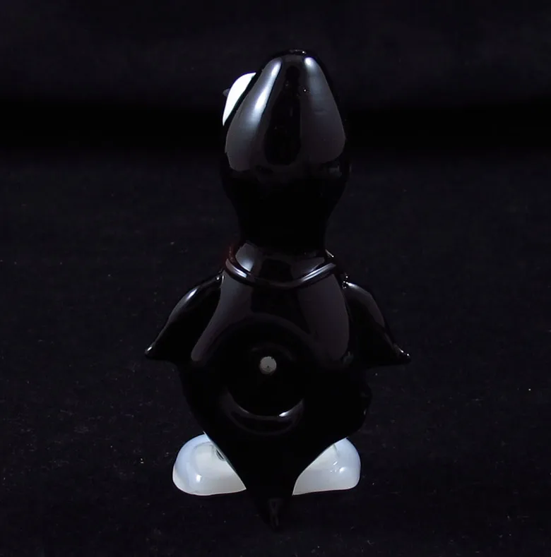 Pinguïn Populaire stijl hand geblazen glazen rook roken hand dierlijke pijpleidingen lepel hoogte: 4,7 inch