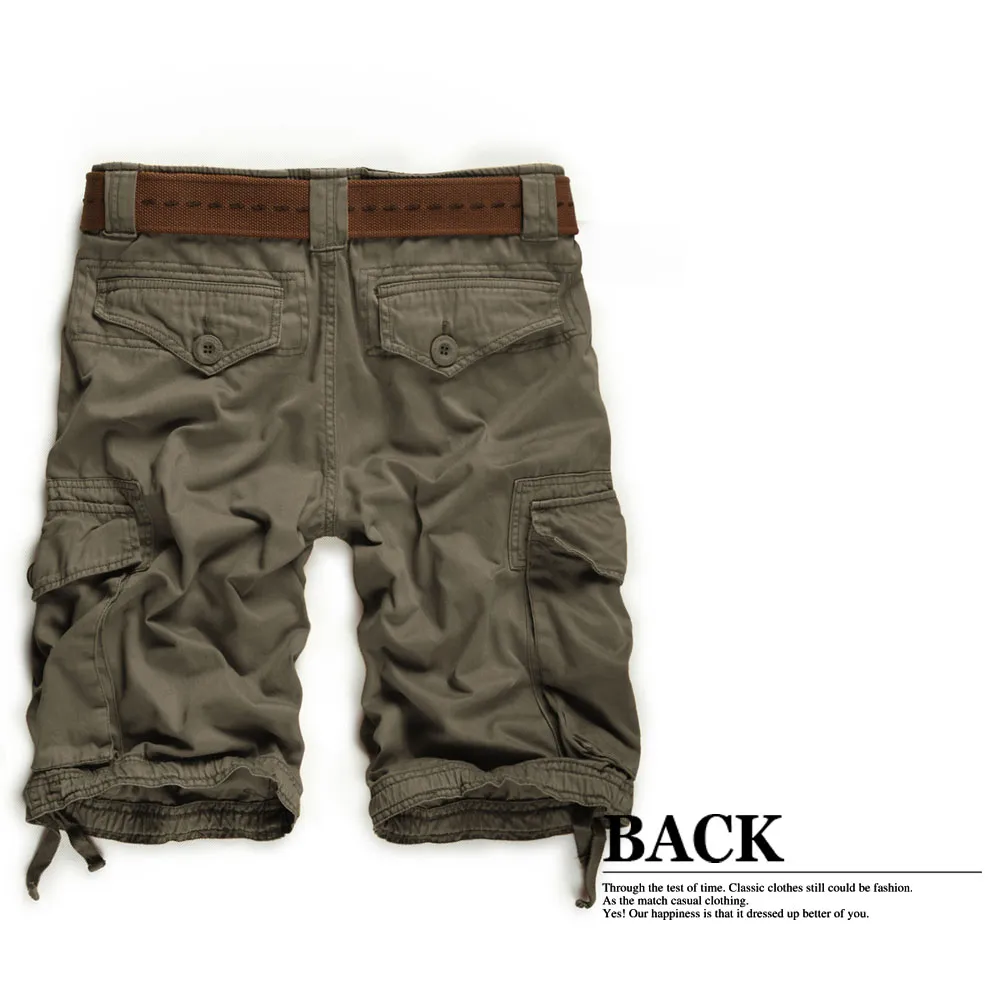 Matchstick Khaki Cotton Cargo Shorts for Men Big Sizes 30 44 S3612
