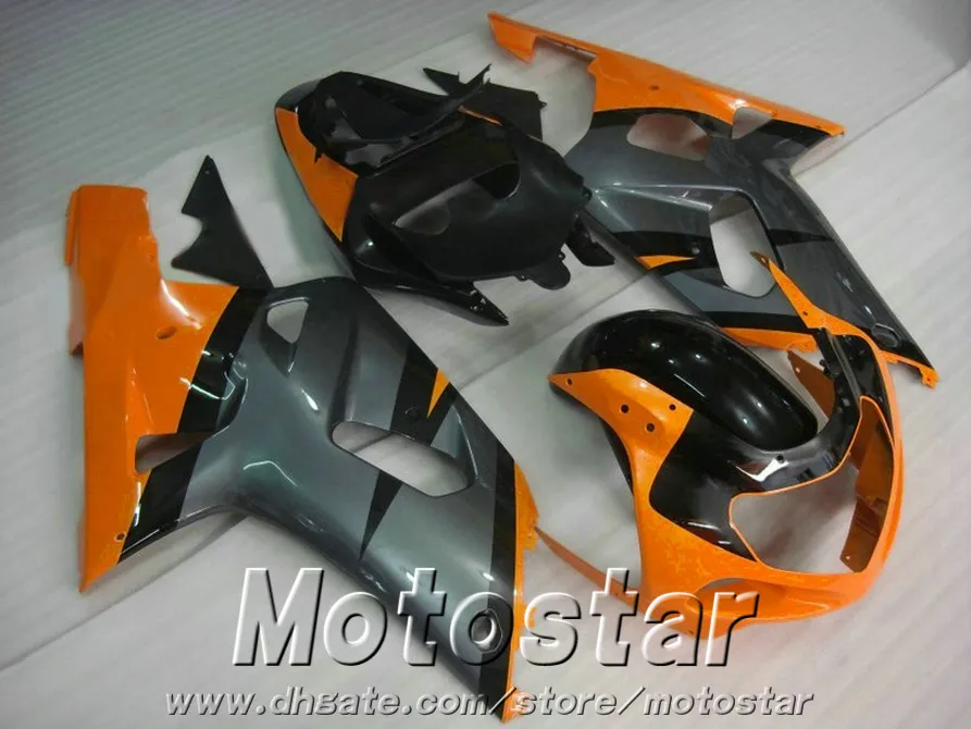 Free customize bodykits for SUZUKI GSX-R600 GSX-R750 01 02 03 fairing kit K1 GSXR 600/750 2001-2003 orange black fairings set XA24