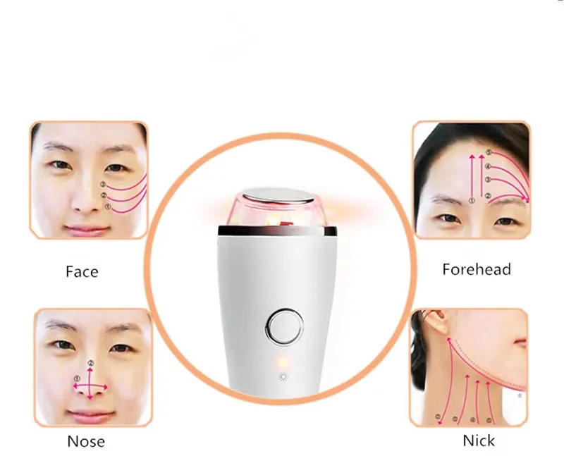 Ultrasonic Cold&Hot Vibration SPA Face Eye Massager LED Photon Rechargeable Beauty Skin Care Anti Lines Wrinkles Removal