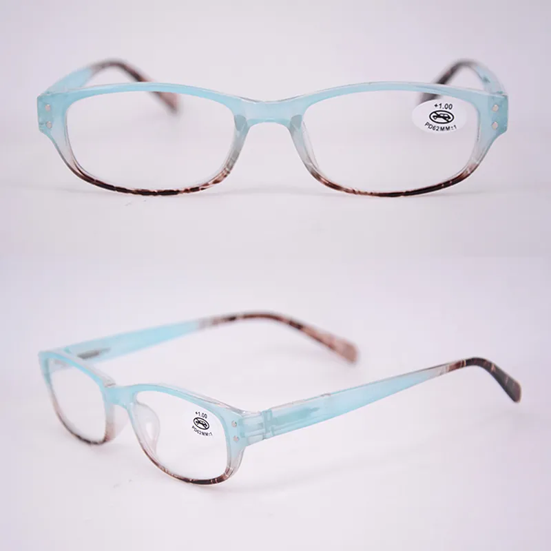 Оптовые женские овальные пластиковые читатели Зеленые дешевые очки для чтения очков для глаз Розовый с силой закручивания