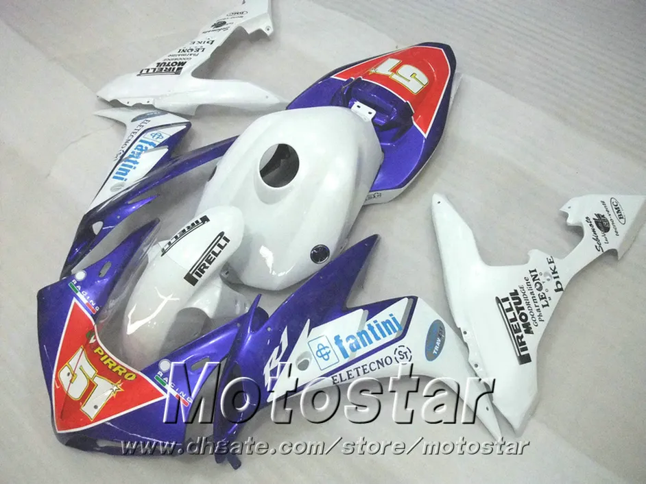 100% formowanie wtryskowe dla Yamaha Fairings 2004 2005 2006 YZF R1 Niebieski Czerwony Biały Zestaw Foreling Cortework 04 05 06 YZF-R1 VL25