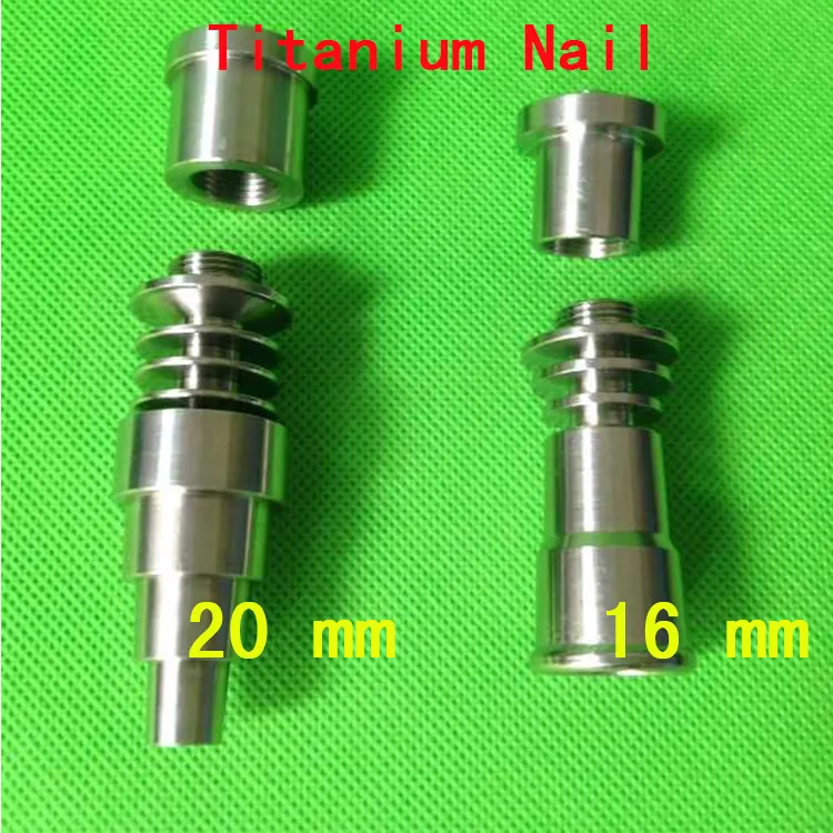 Partihandel Universal GR2 Titan Nail Man och Kvinna 16 / 20mm 2In1 / 4IN1 / 6In1 Domeless Titanium Nail Ti Spik för vax DAB Glass Bongs