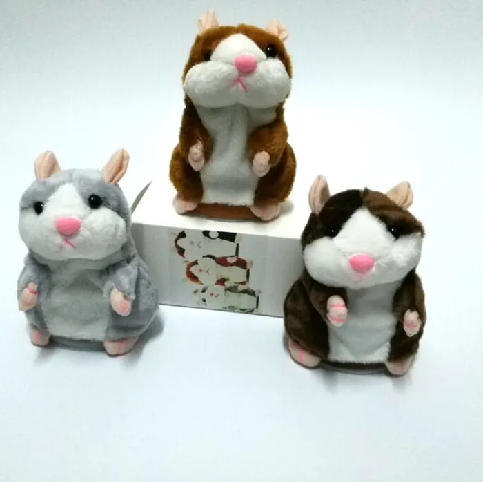 Ryska Talking Hamster Plush Toy Cute Speak Sound Record Hamster Pet Talking Record Mouse Plush Kids Toy 15cm med Retail Box DHT48